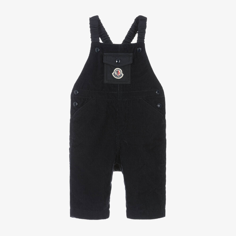 Moncler Enfant - Boys Navy Blue Corduroy Dungarees | Childrensalon