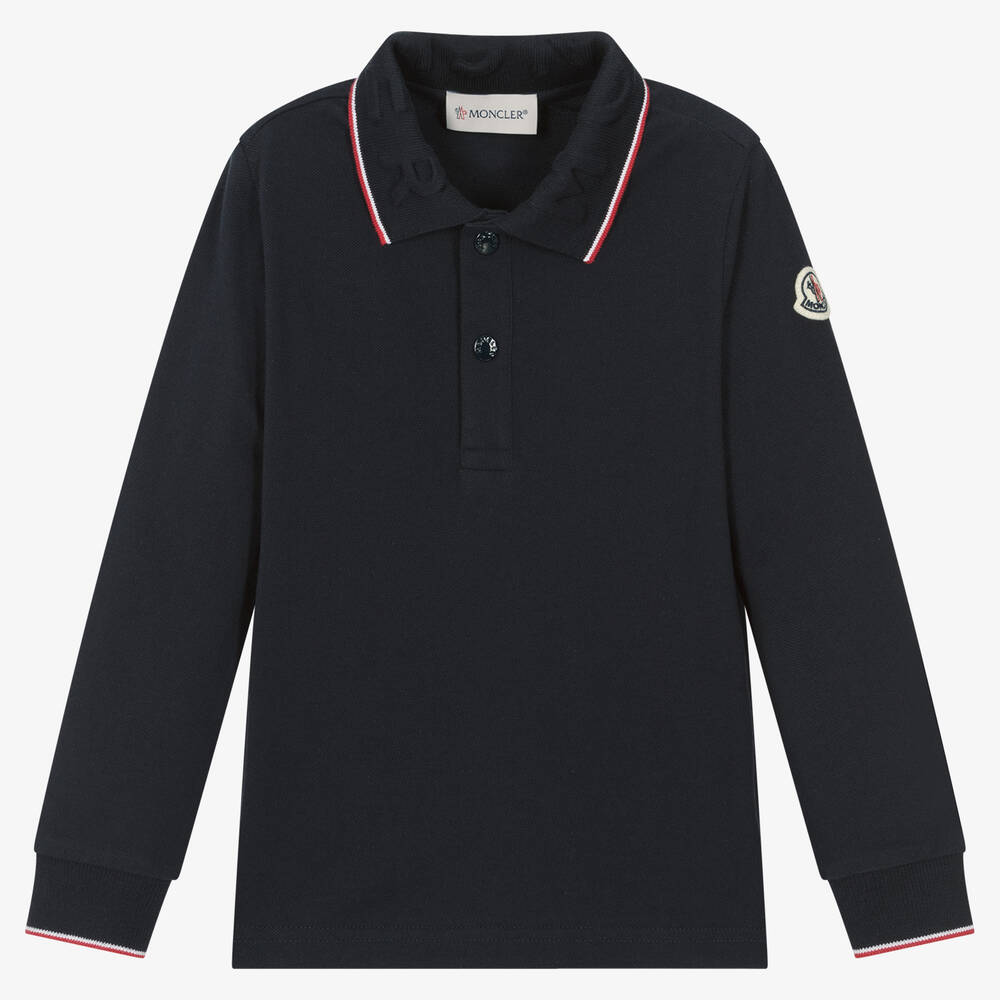 Moncler Enfant - Navyblaues Baumwoll-Poloshirt | Childrensalon