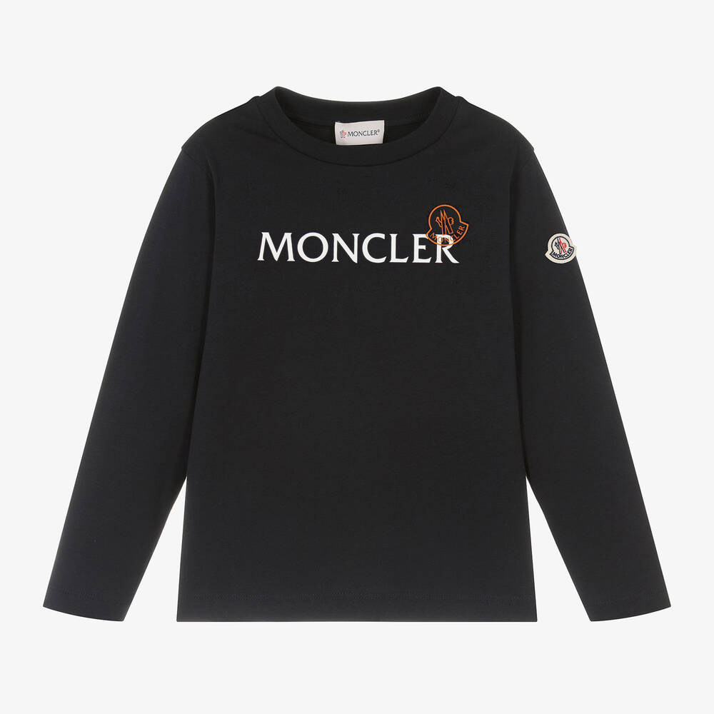 Moncler Enfant - Boys Navy Blue Cotton Top | Childrensalon