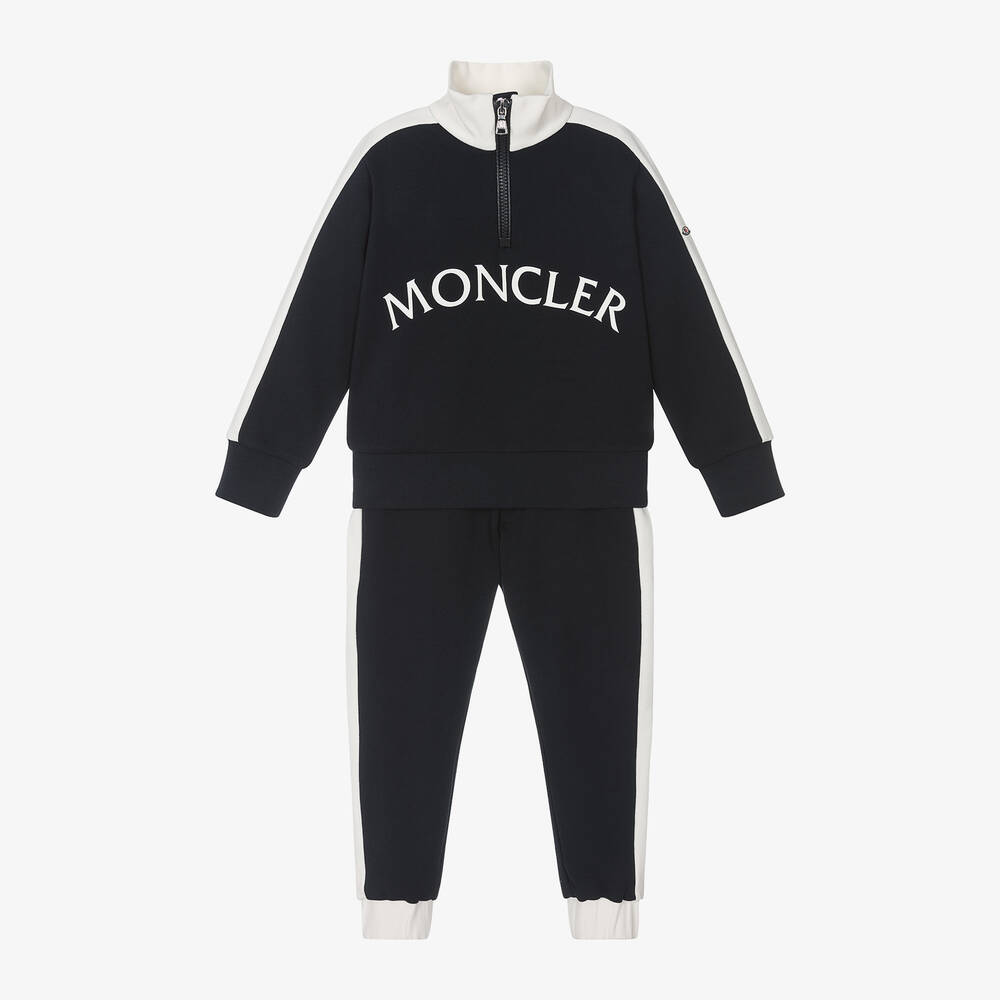 Moncler Enfant - بدلة رياضية قطن لون كحلي للأولاد | Childrensalon