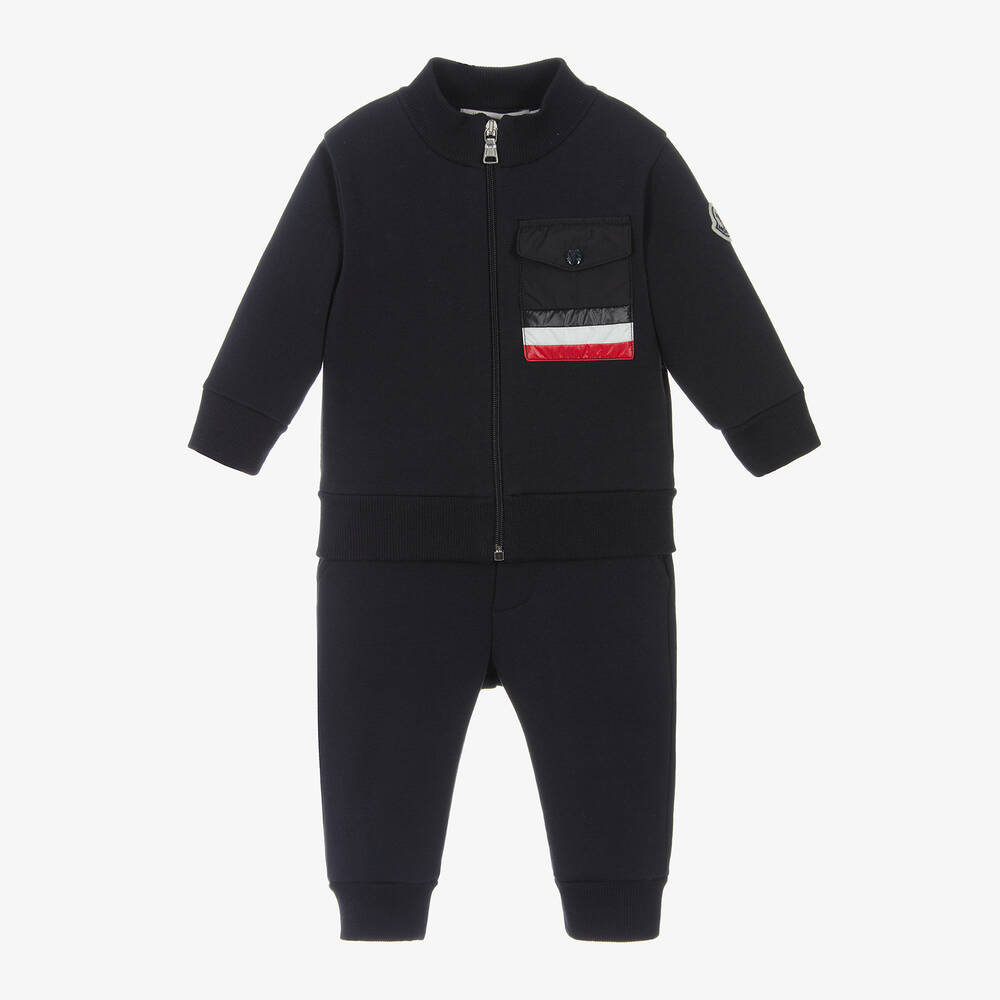 Moncler Enfant - Boys Navy Blue Cotton Tracksuit | Childrensalon