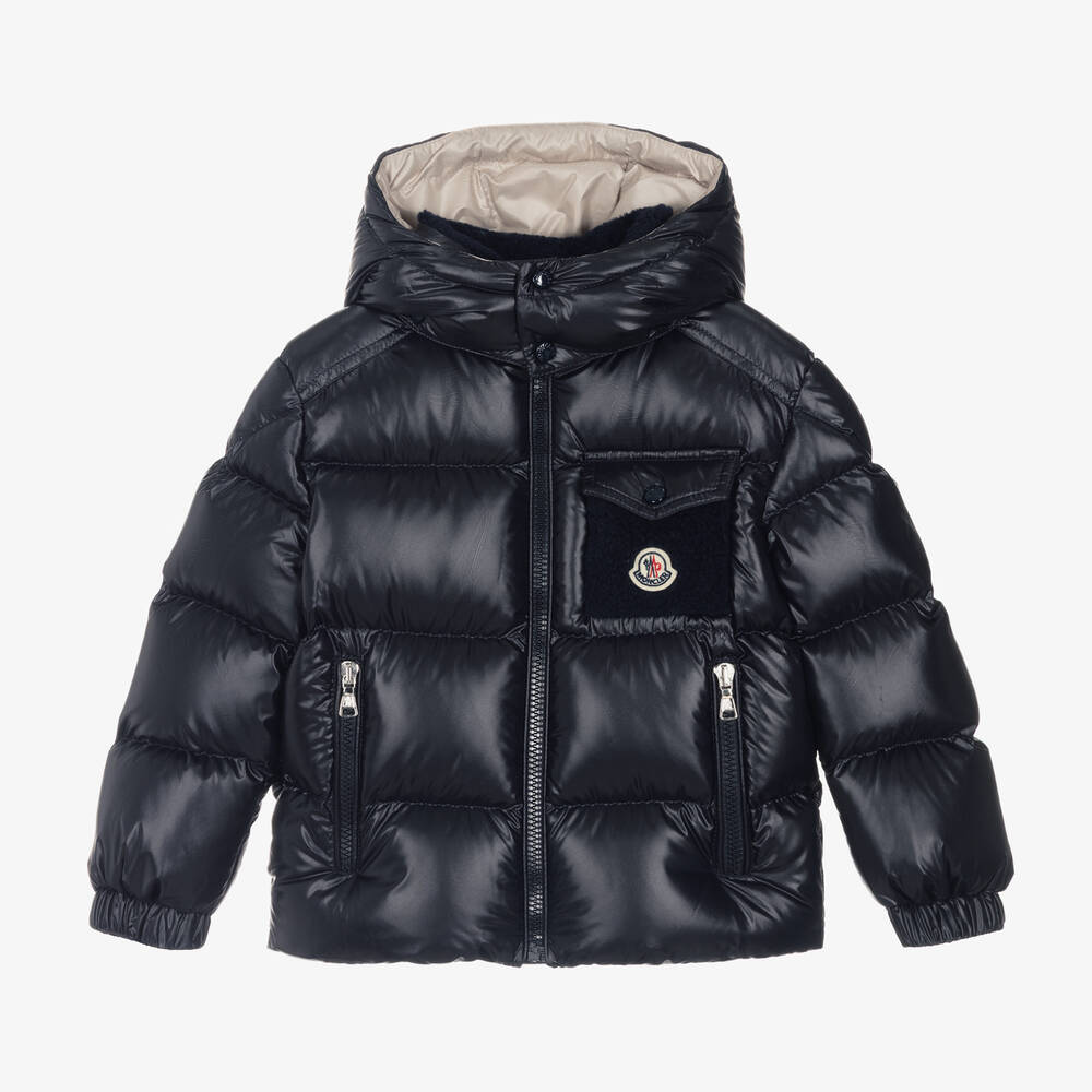 Moncler Enfant - Boys Navy Blue Yule Down Jacket | Childrensalon