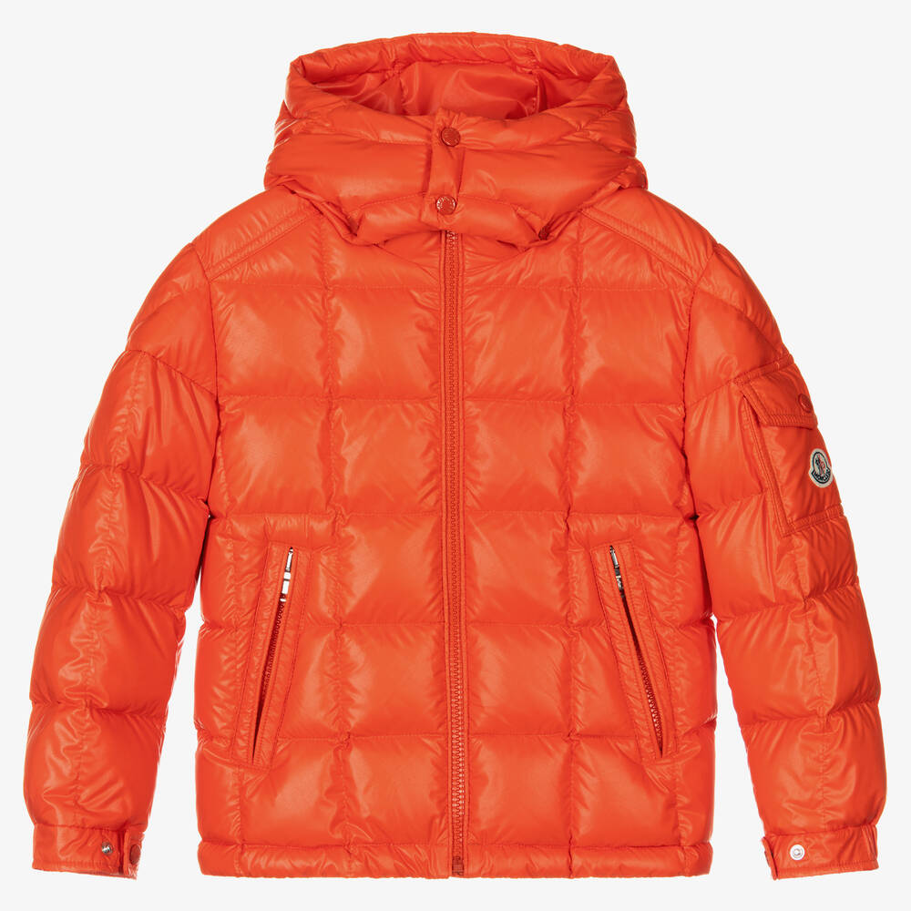 Moncler Enfant - Boys Orange Jeff Down Puffer Jacket | Childrensalon