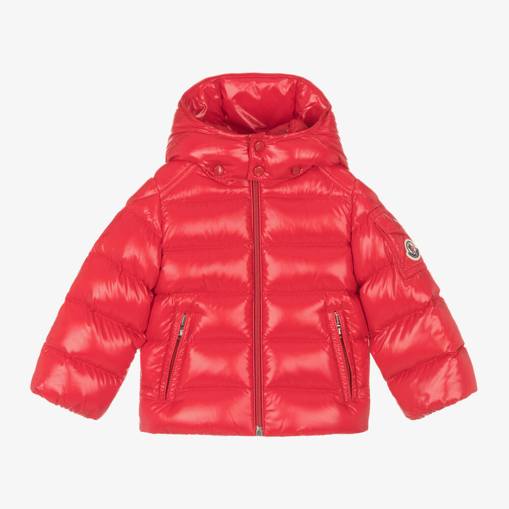 Moncler Enfant - جاكيت بافر مايا أطفال ولادي مبطن بريش لون احمر | Childrensalon