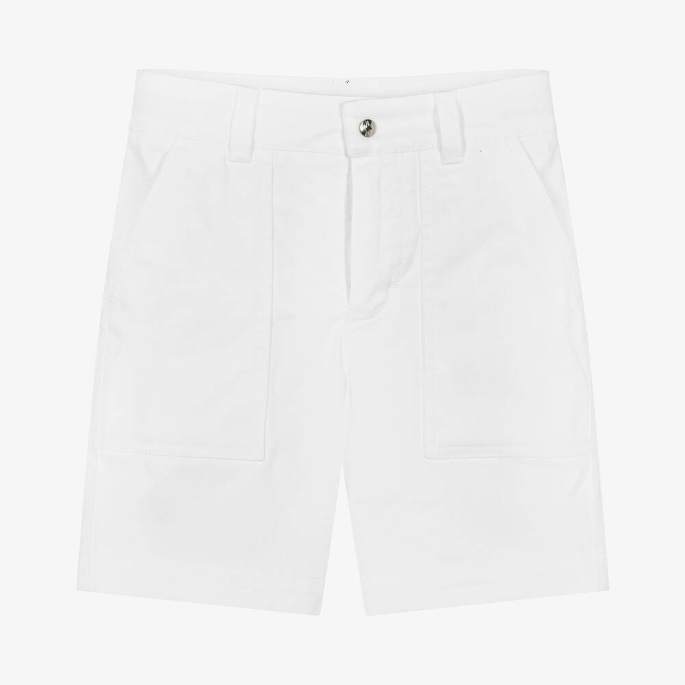 Moncler Enfant - Boys White Cotton Shorts | Childrensalon