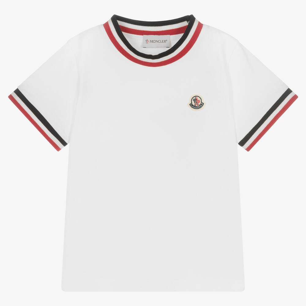 Moncler Enfant - T-shirt blanc en coton Garçon | Childrensalon