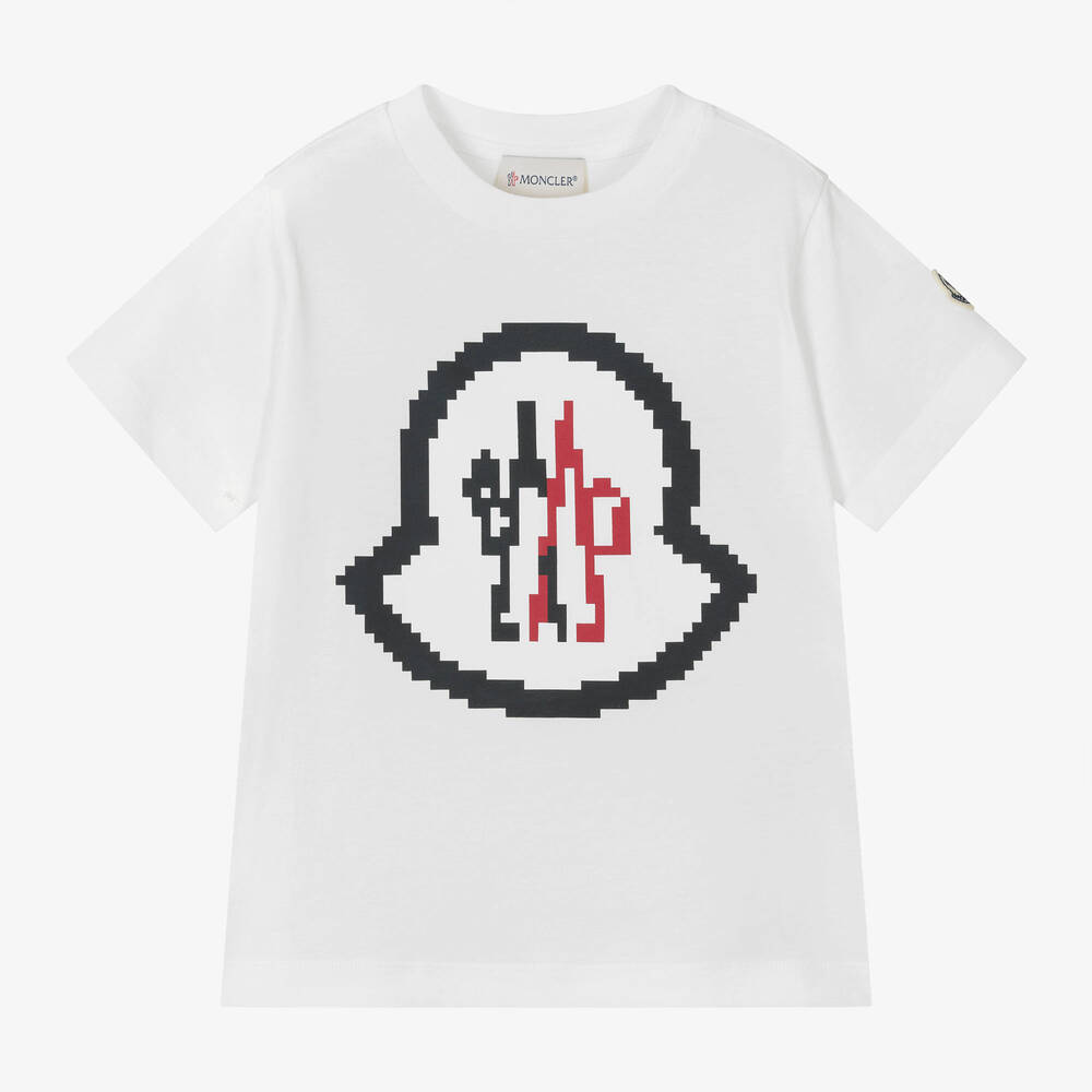 Moncler Enfant - Boys White Cotton T-Shirt | Childrensalon