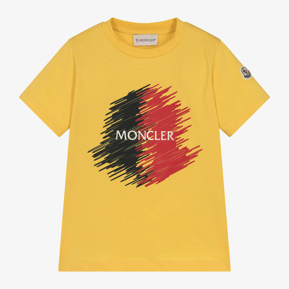 Moncler Enfant - تيشيرت قطن لون أصفر للأولاد | Childrensalon