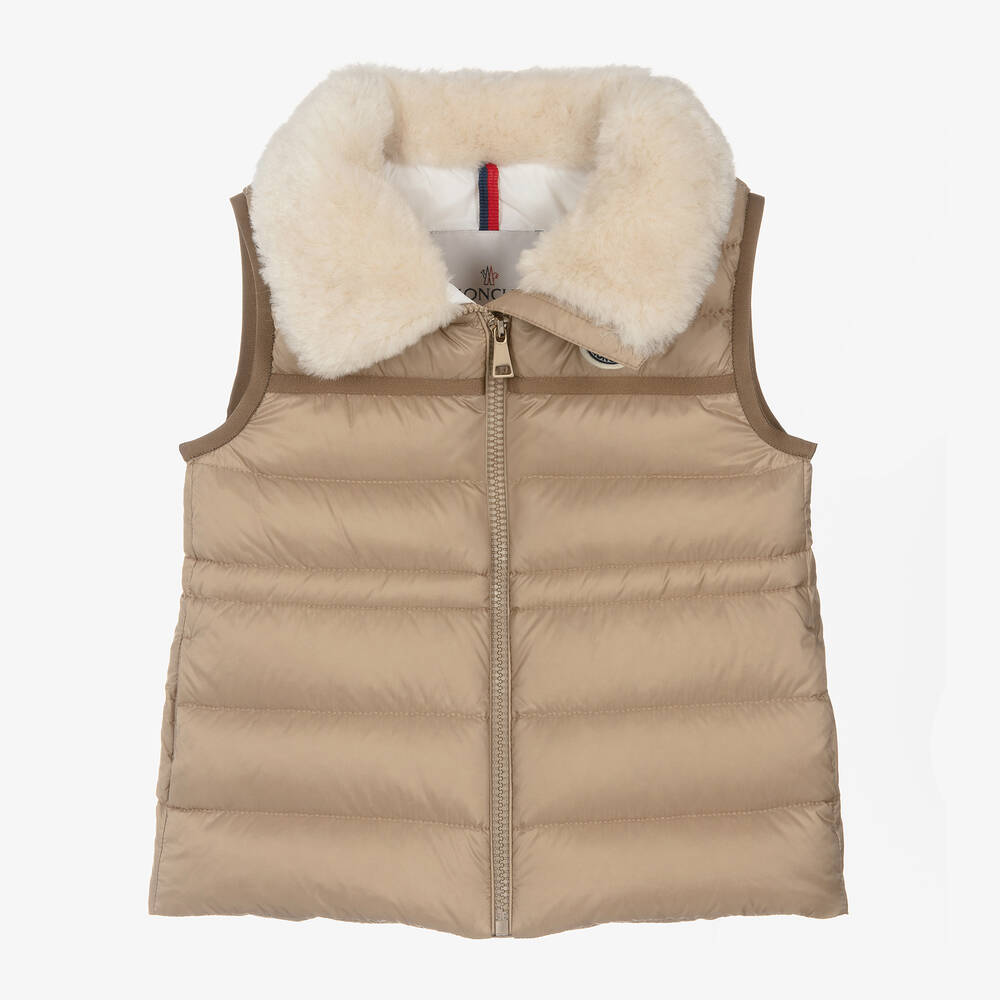 Moncler Enfant - Girls Beige Down-Padded Elisheba Gilet  | Childrensalon