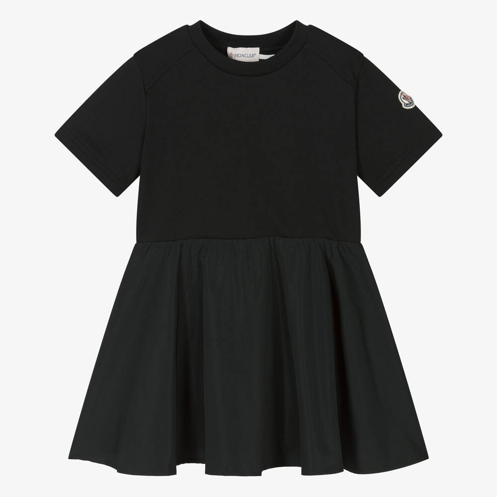 Moncler Enfant - Girls Black Cotton Dress | Childrensalon