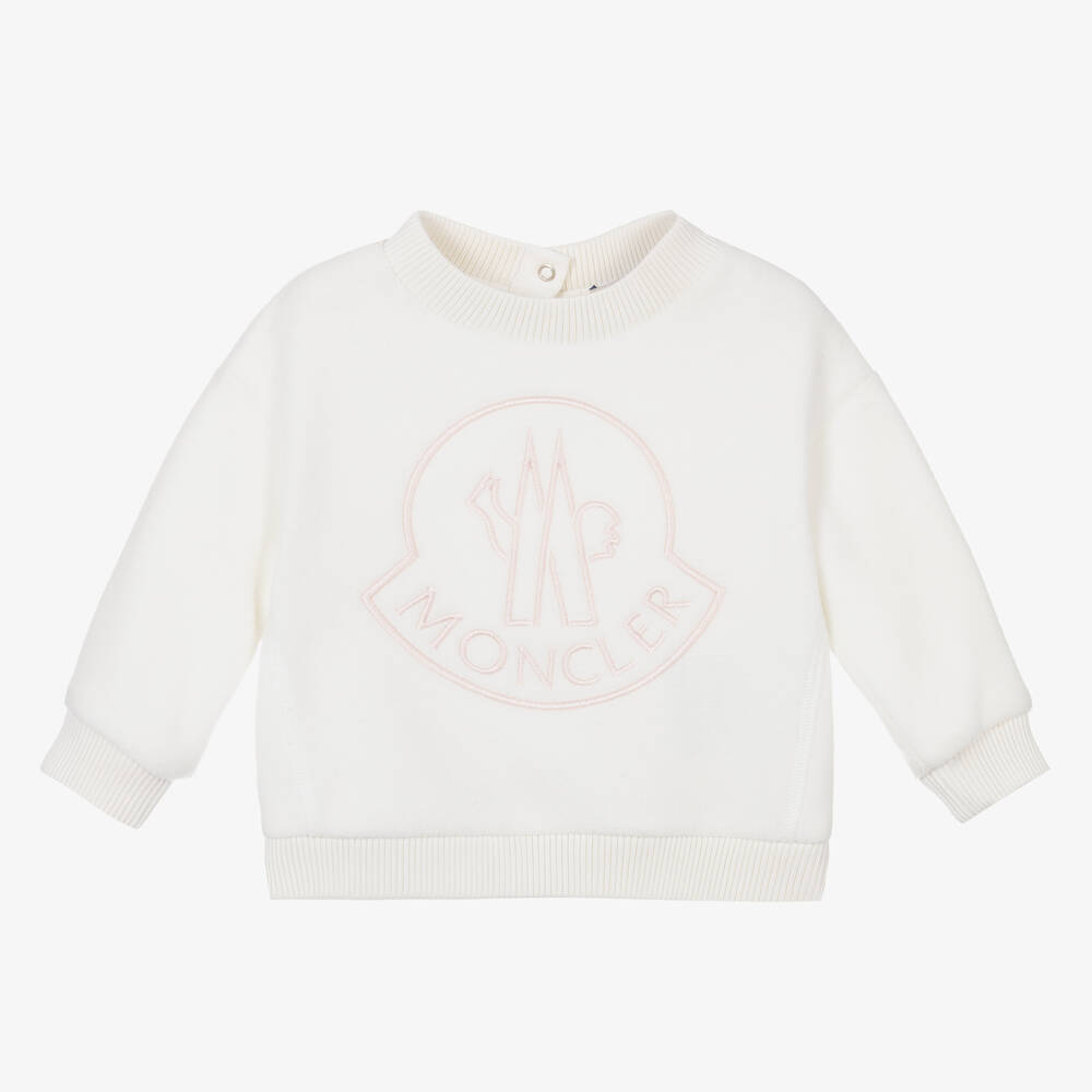 Moncler Enfant - Girls Ivory Fleece Sweatshirt | Childrensalon