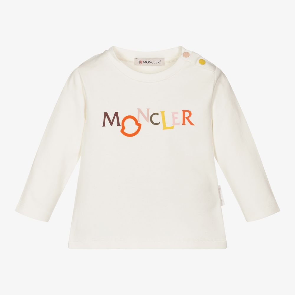 Moncler Enfant - Girls Ivory Logo Top | Childrensalon