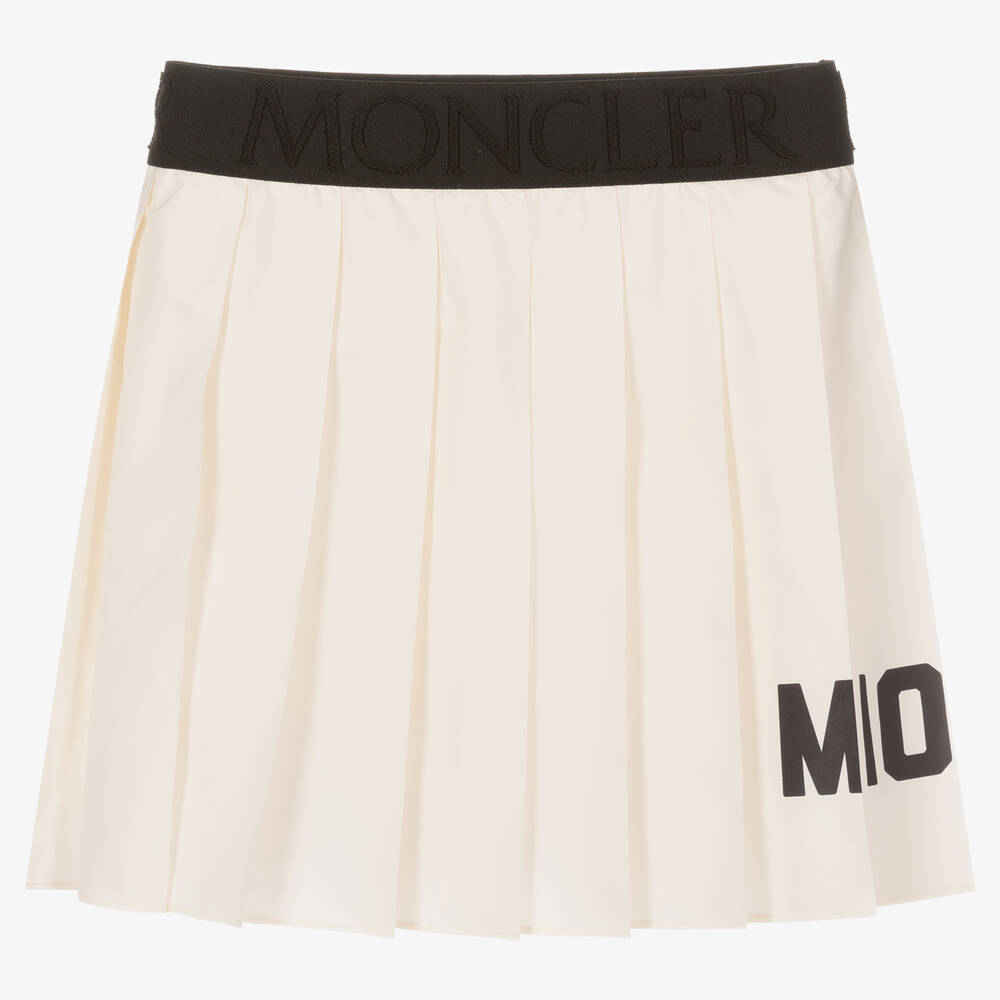 Moncler Enfant - Girls Ivory Pleated Skirt | Childrensalon