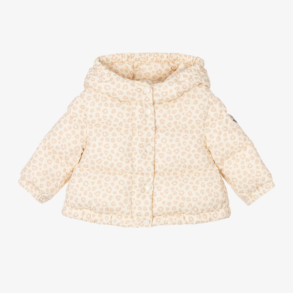 Moncler Enfant - Girls Ivory Tessa Down Puffer Jacket | Childrensalon