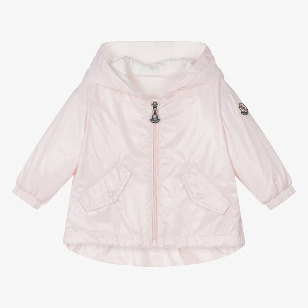 Moncler Enfant - Girls Pale Pink Camelien Hooded Jacket | Childrensalon