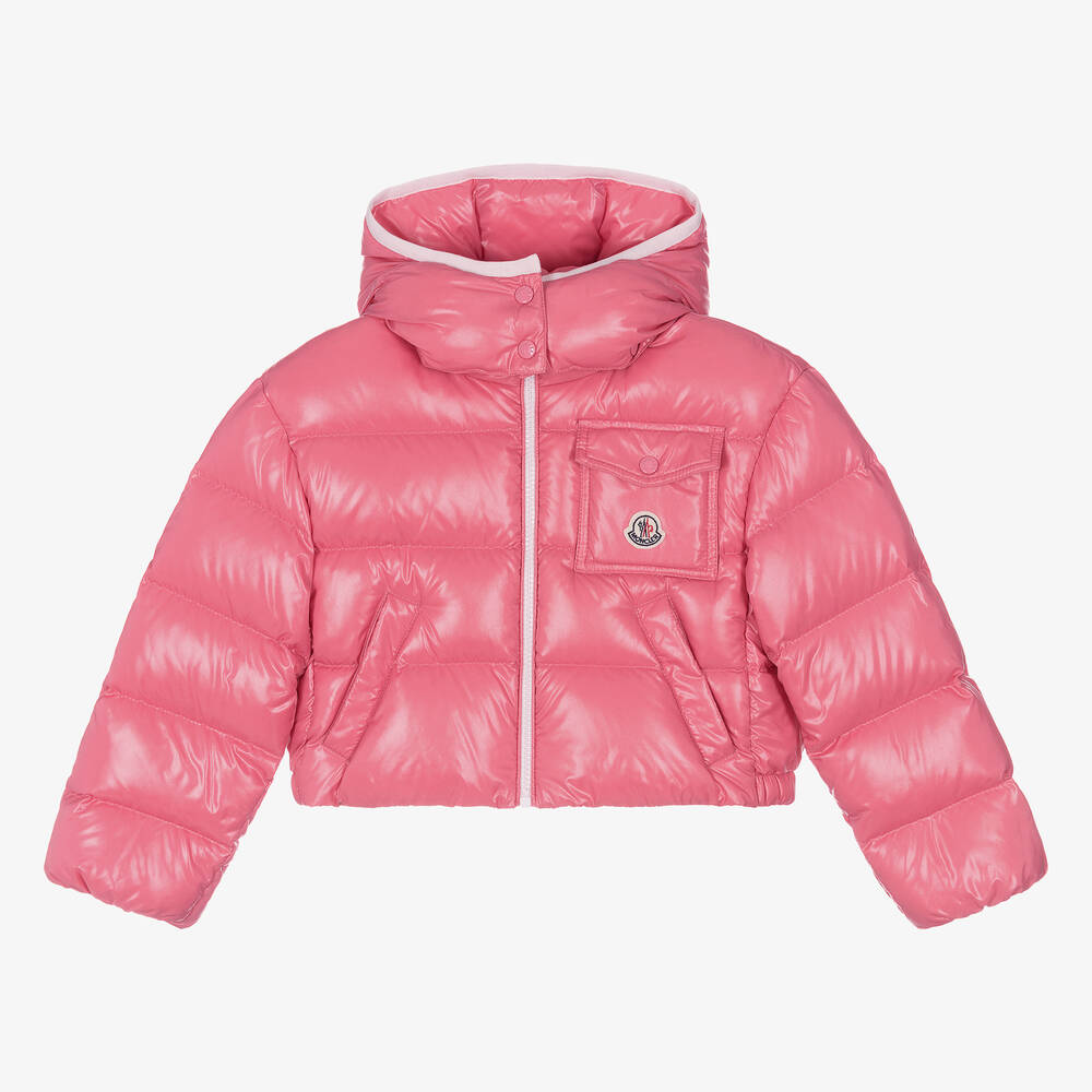 Moncler Enfant - Girls Pink Andro Down-Fill Puffer Jacket | Childrensalon