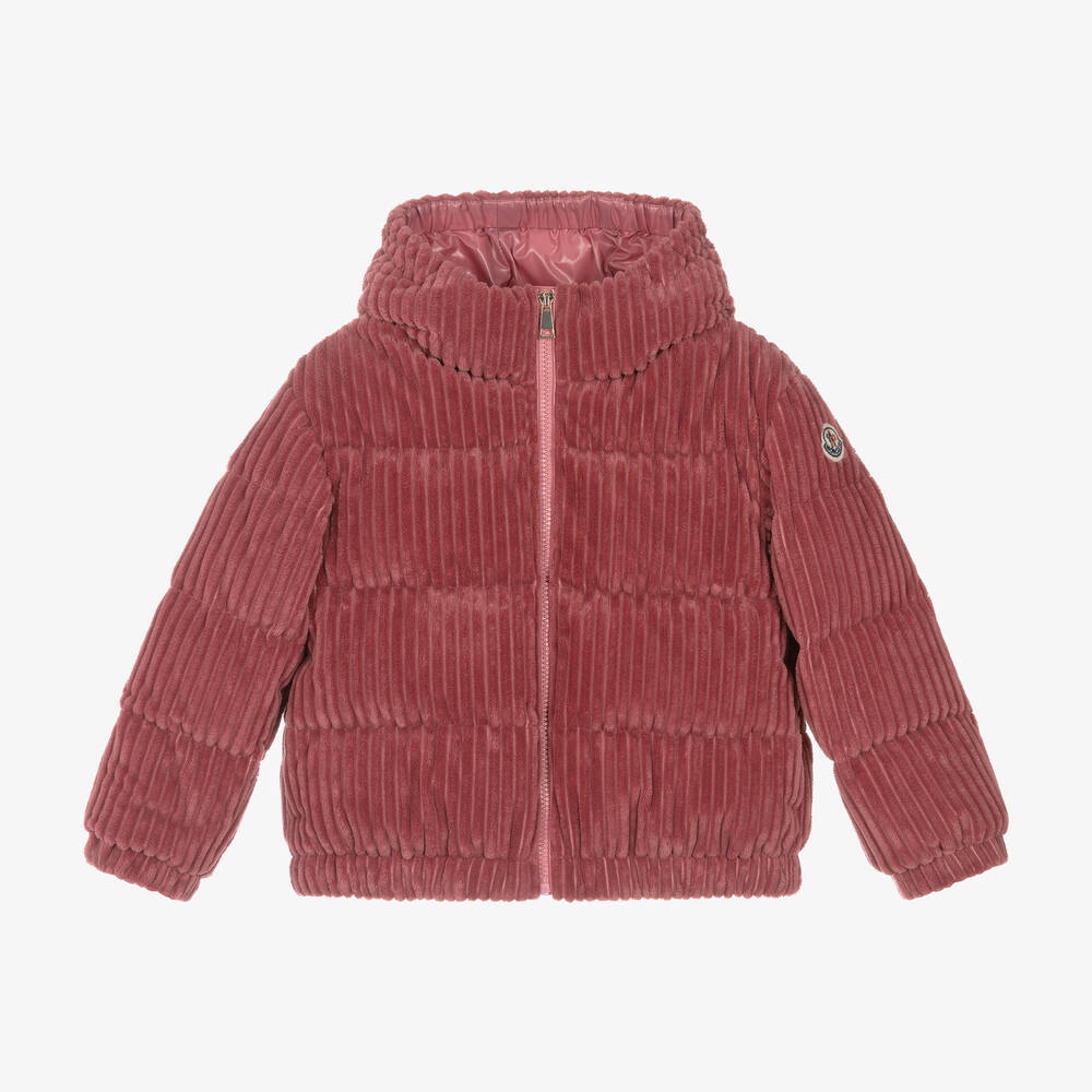 Moncler Enfant - Girls Pink Corduroy Arline Jacket | Childrensalon