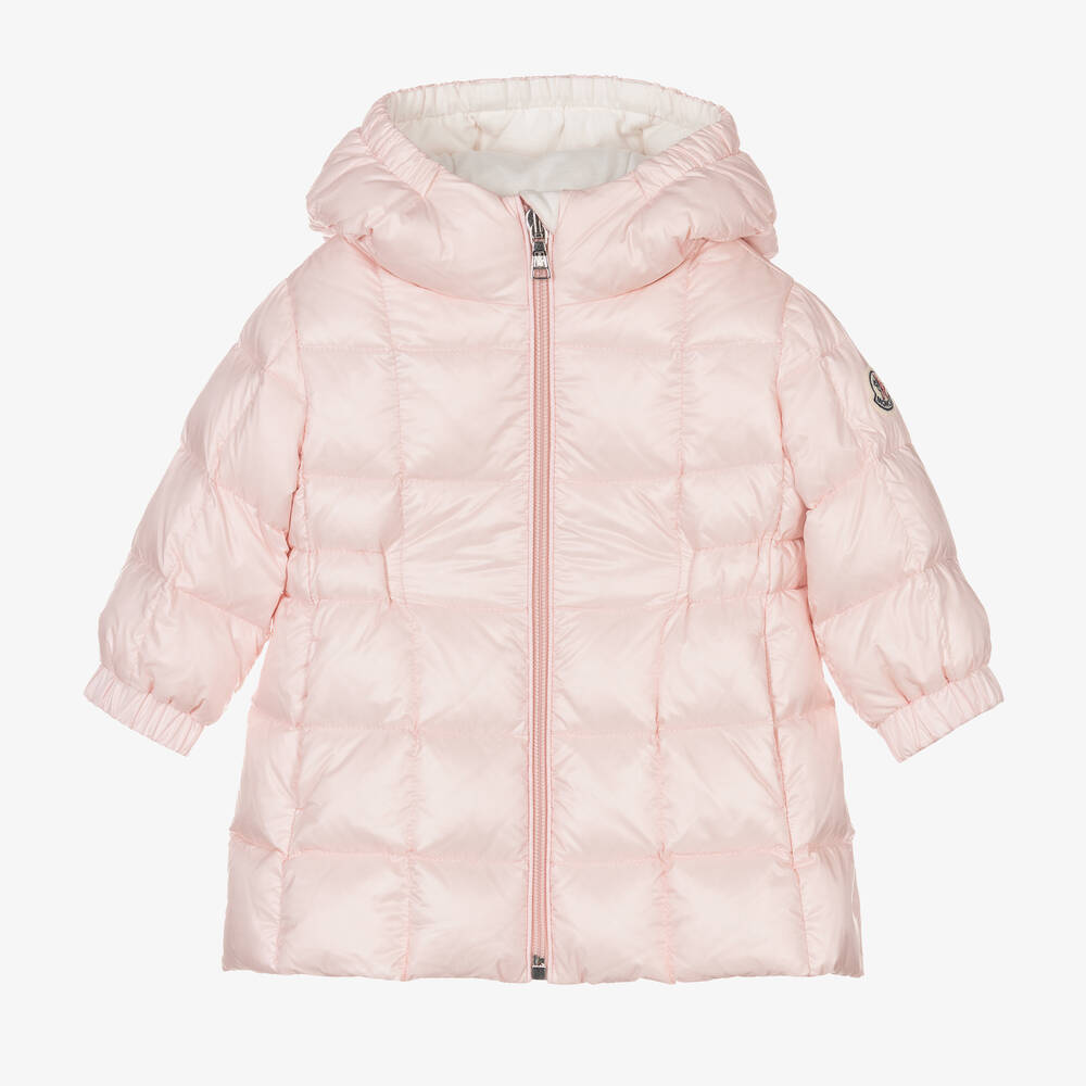 Moncler Enfant - Girls Pink Down Padded Anya Coat | Childrensalon