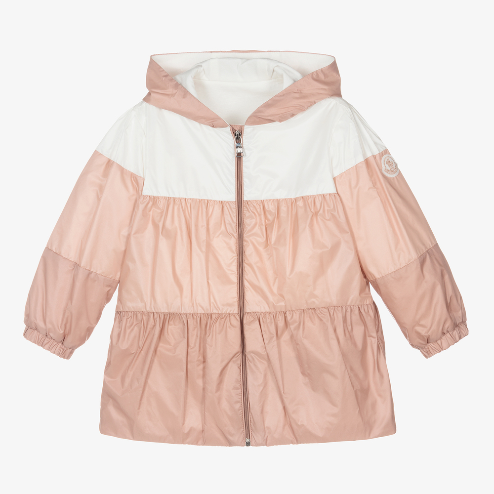 Moncler Enfant - Girls Pink Hooded Jacket | Childrensalon