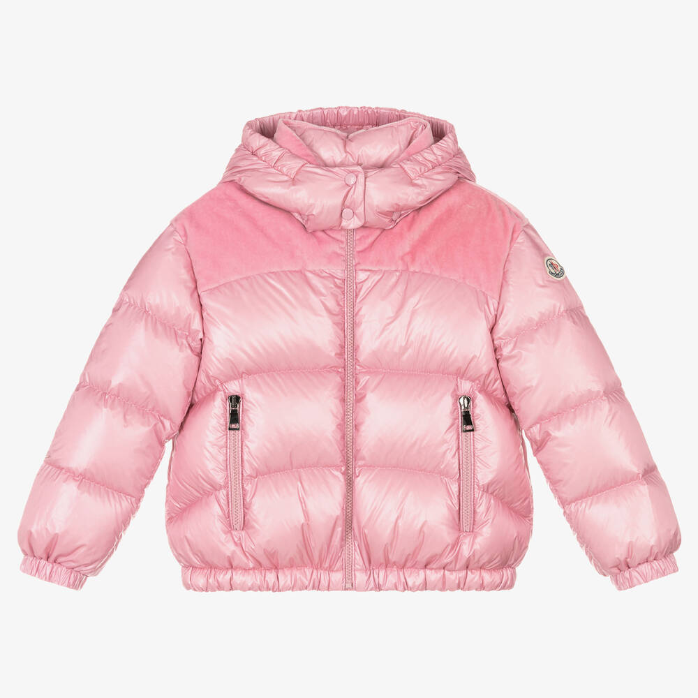 Moncler Enfant - Girls Pink Isa Down Puffer Jacket | Childrensalon