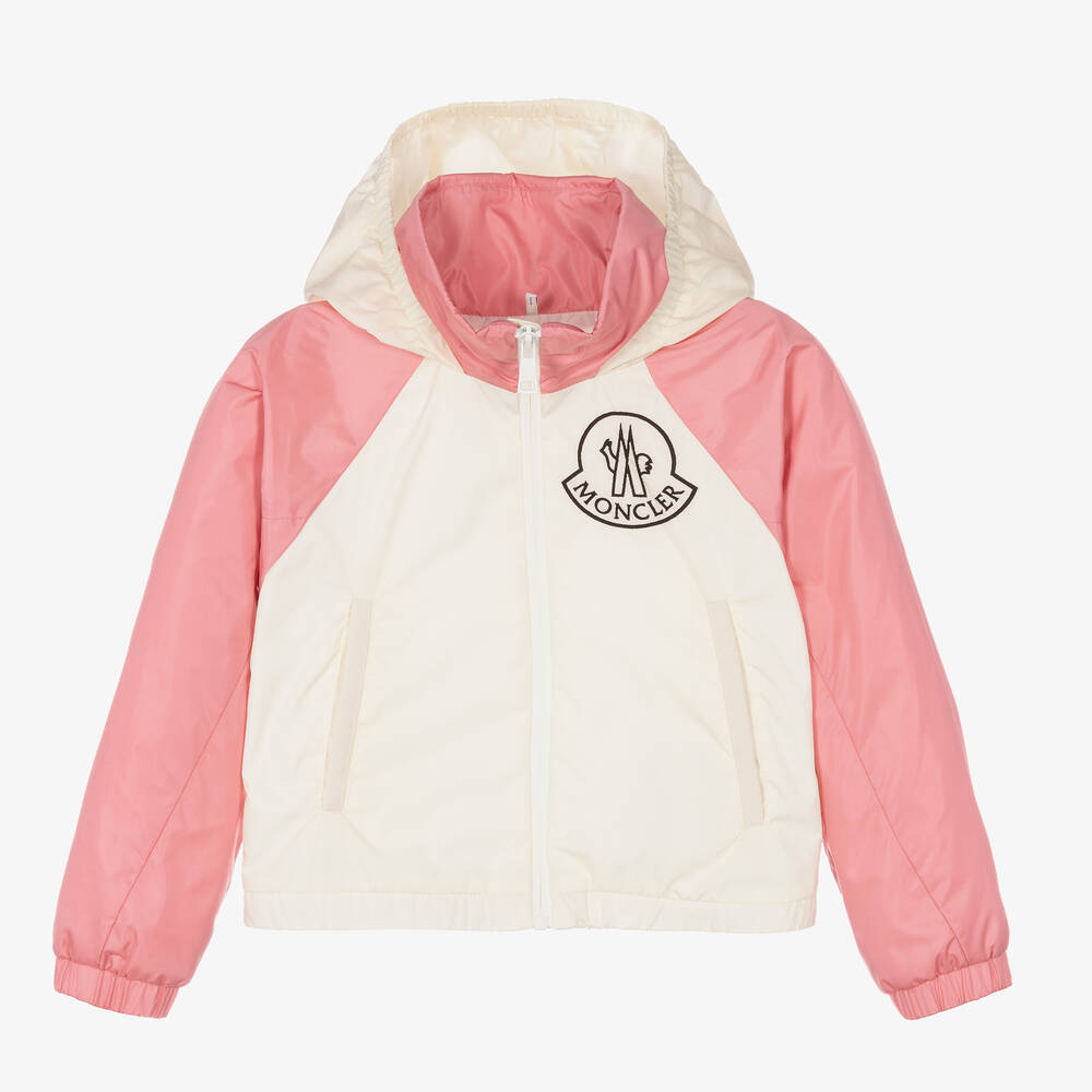 Moncler Enfant - Кремово-розовая куртка для девочек | Childrensalon