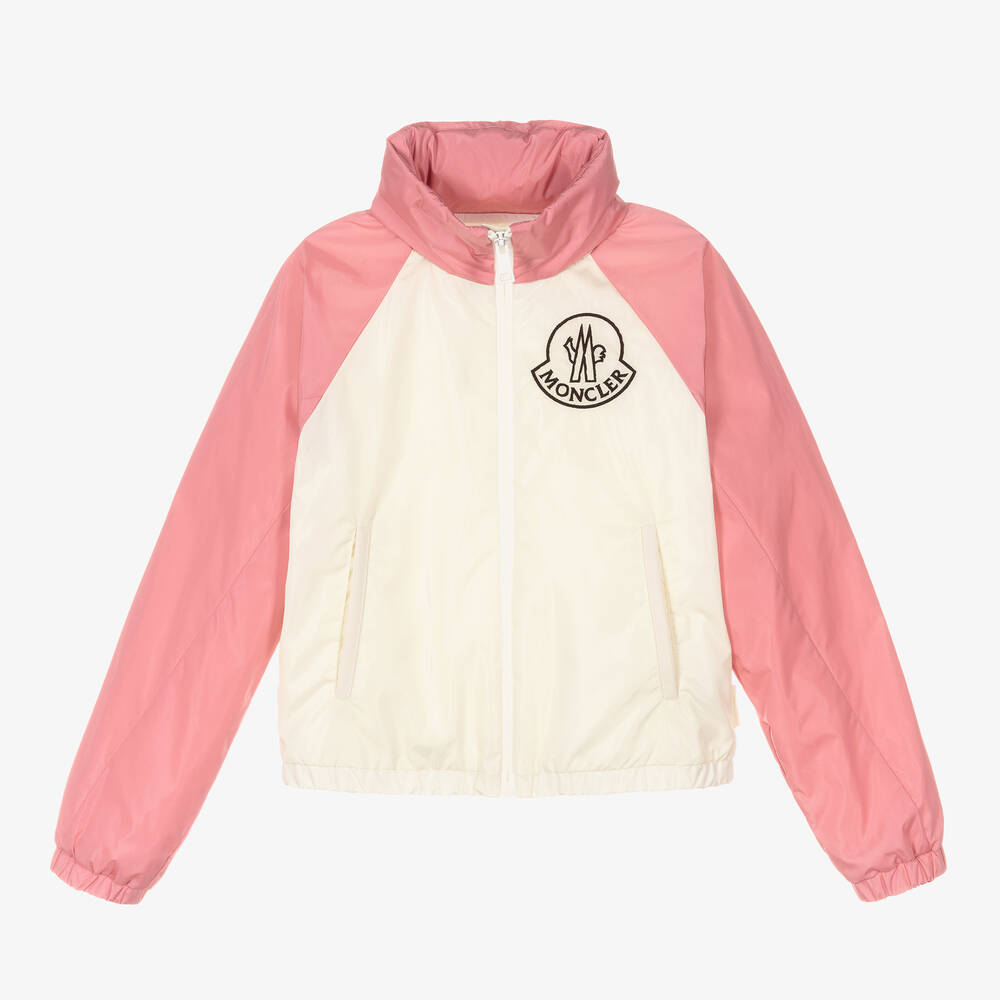 Moncler Enfant - Girls Pink & Ivory Enabish Jacket | Childrensalon