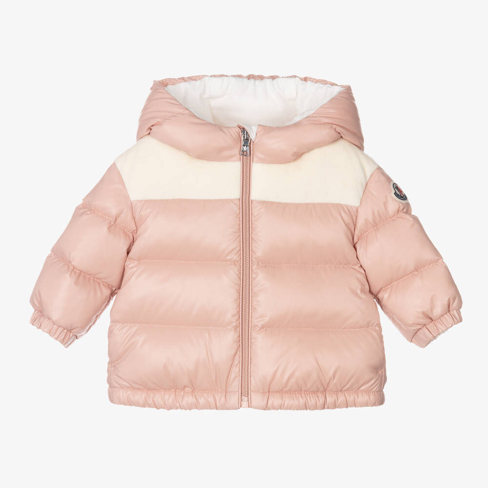 Moncler Enfant - Girls Pink Lakisha Hooded Down Jacket | Childrensalon