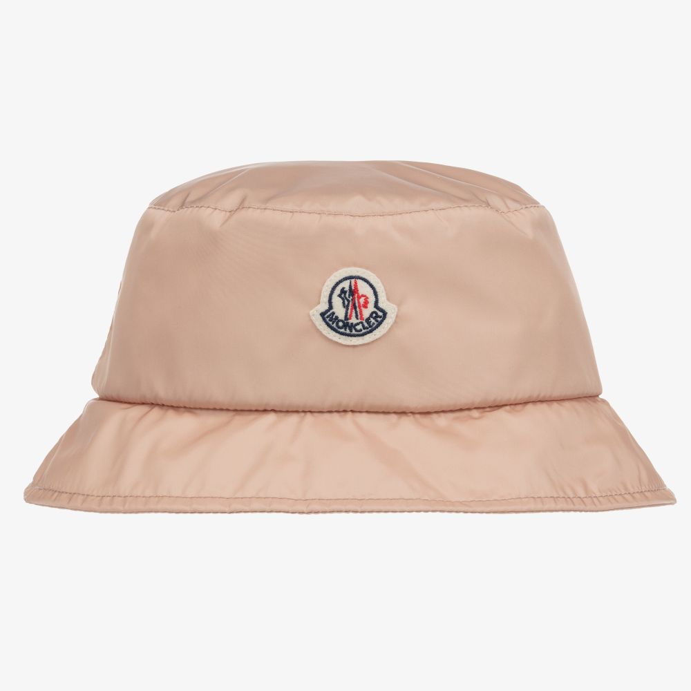 Moncler Enfant - Girls Pink Nylon Logo Hat | Childrensalon