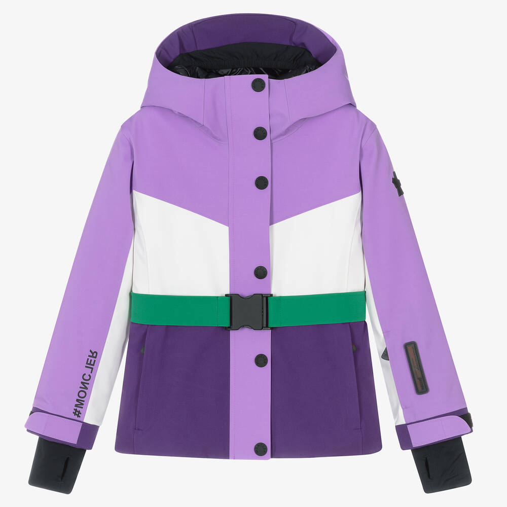 Moncler Enfant - Girls Purple & White Corserey Ski Jacket  | Childrensalon