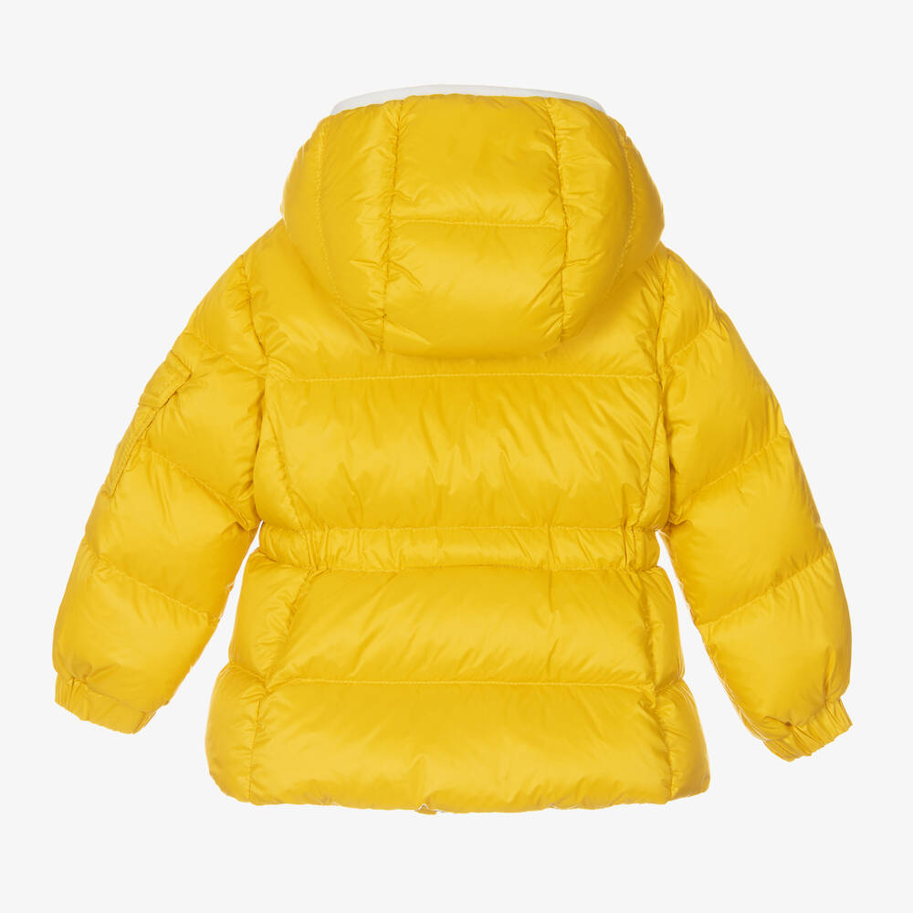 Moncler Enfant - Girls Yellow Down Padded Coat | Childrensalon