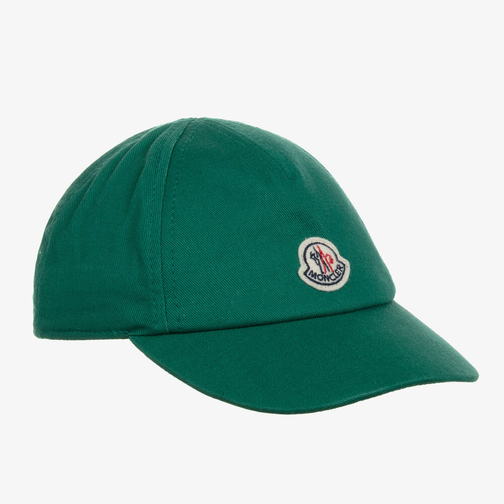 Moncler Enfant - Green Cotton Baseball Cap | Childrensalon