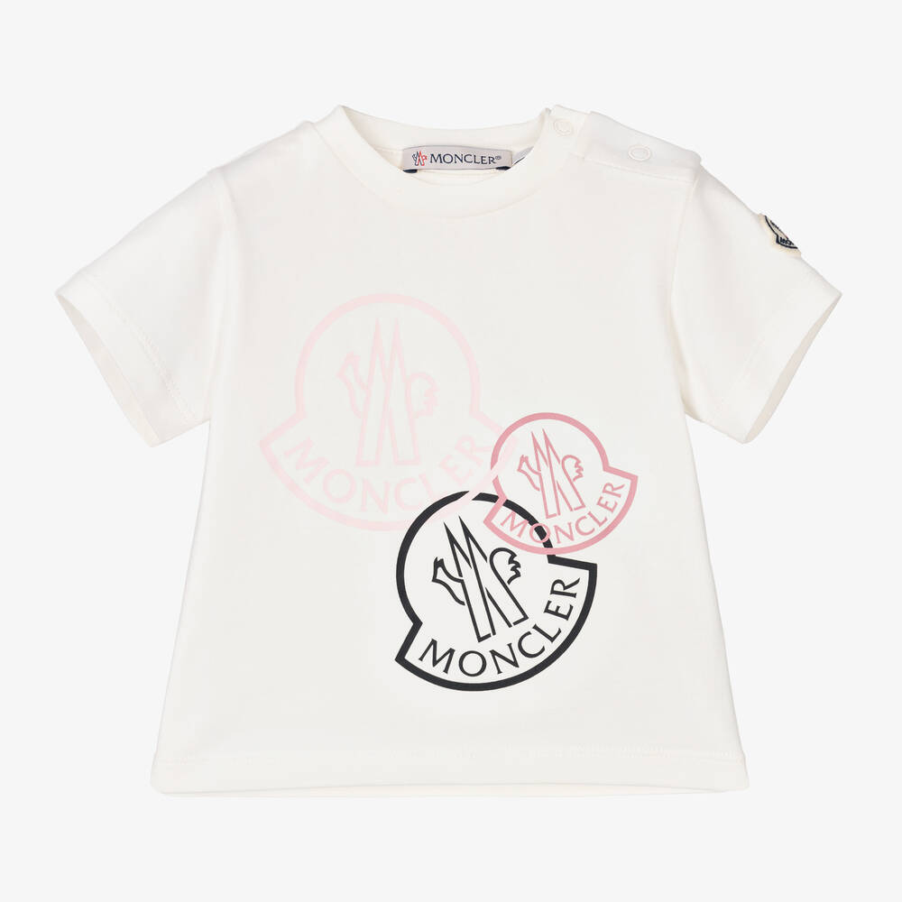 Moncler Enfant - Ivory Cotton T-Shirt | Childrensalon