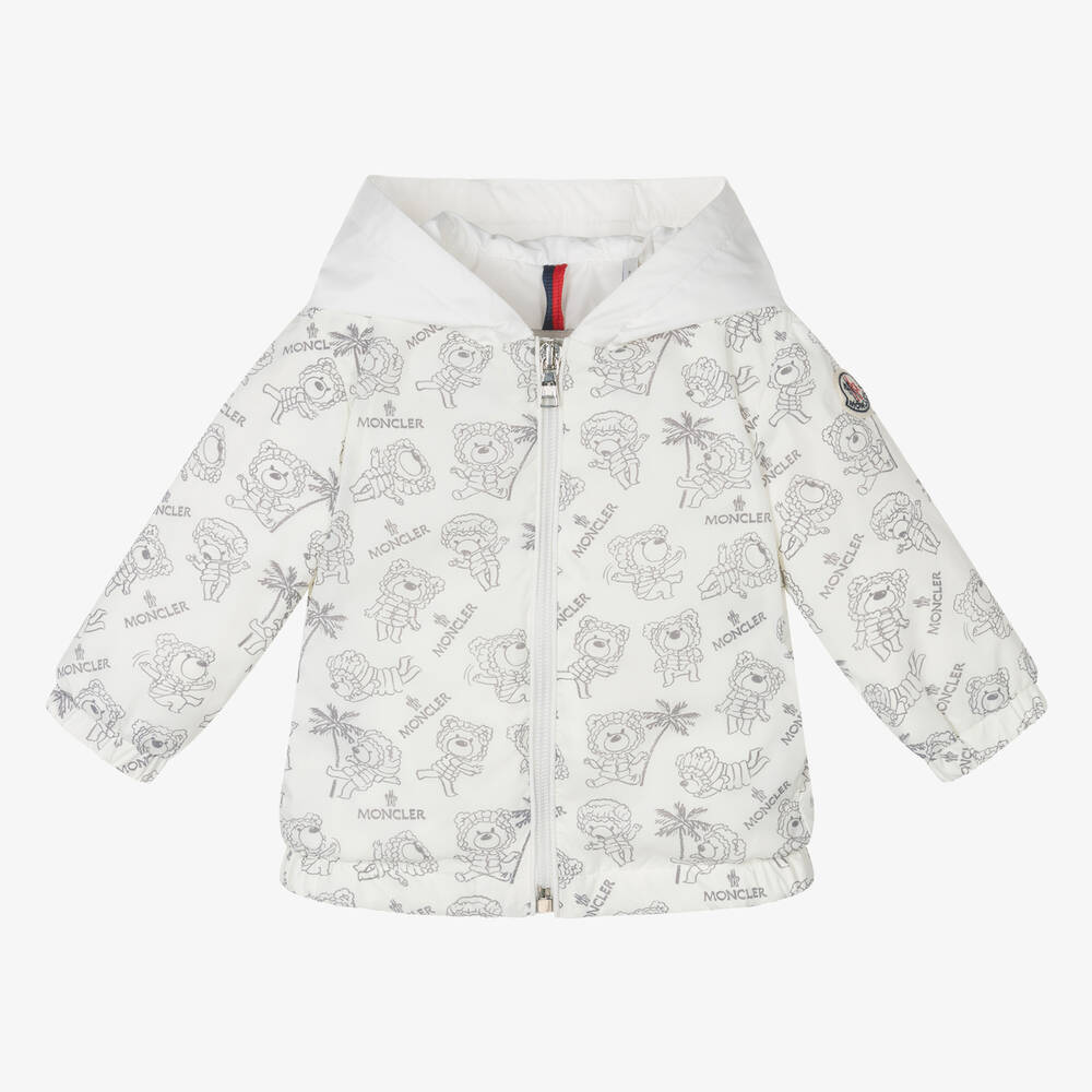 Moncler Enfant - Ivory Teddy Bear Hooded Fynn Jacket | Childrensalon