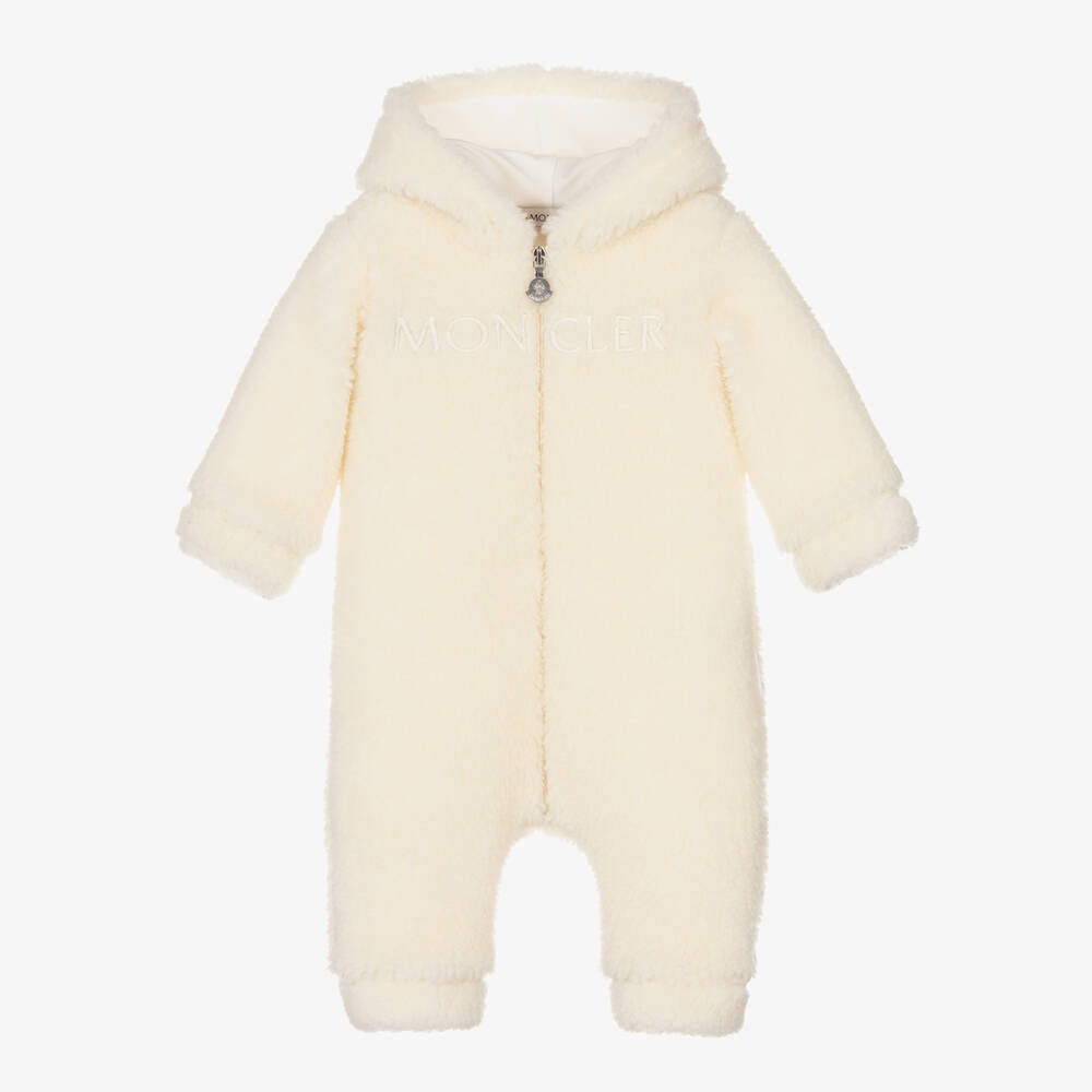 Moncler Enfant - Teddy-Fleece-Overall Elfenbein  | Childrensalon