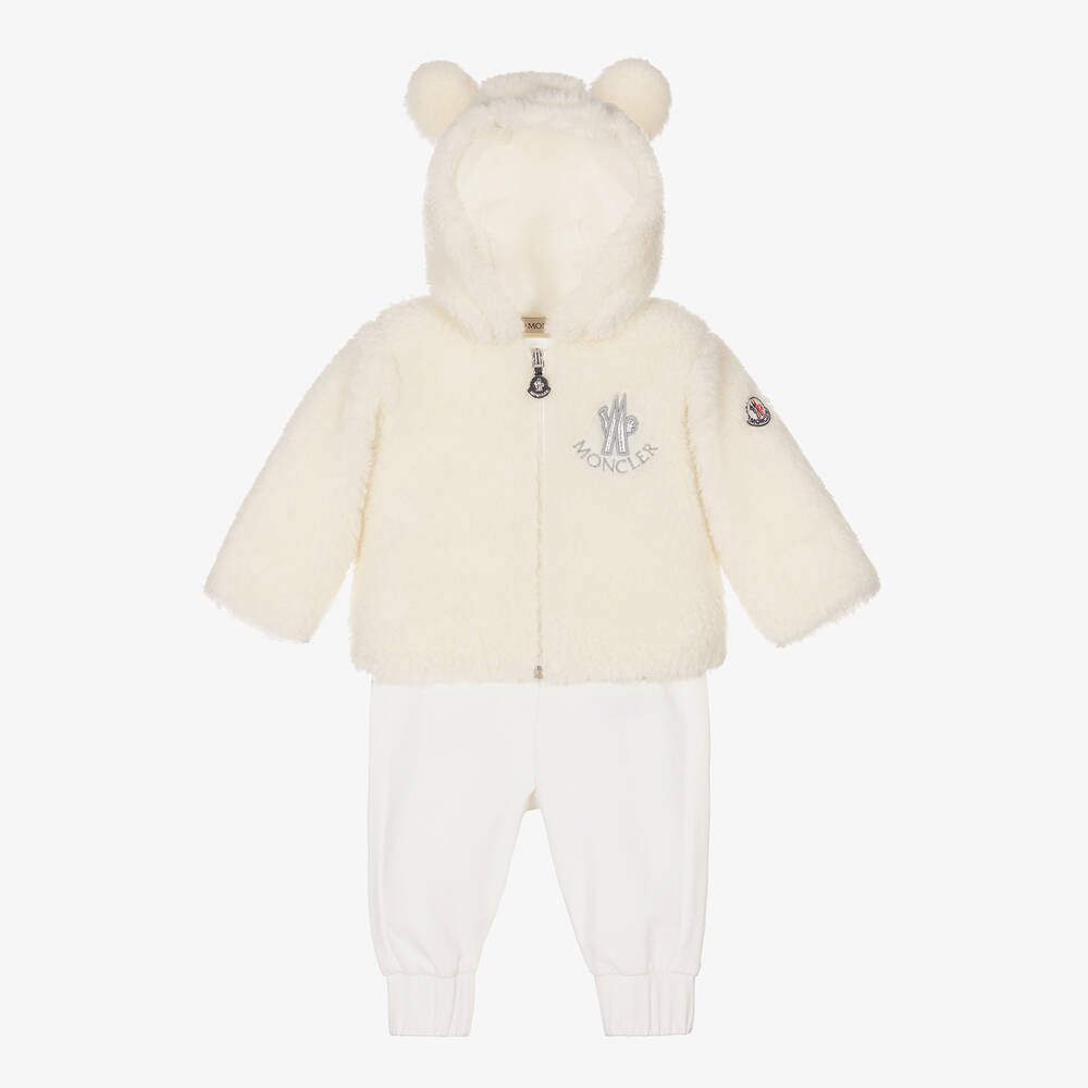 Moncler Enfant - Ivory & White Sherpa Fleece Tracksuit  | Childrensalon