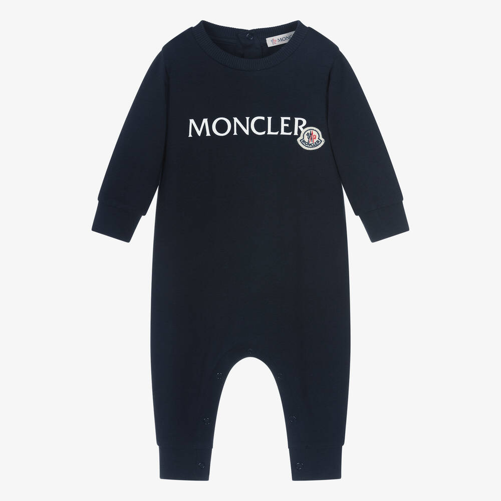 Moncler Enfant - Navy Blue Cotton Jersey Romper | Childrensalon