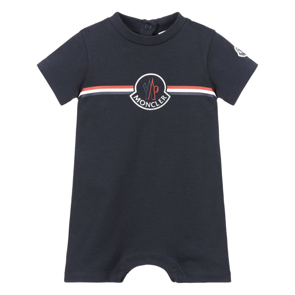 Moncler Enfant - Navyblauer Logo-Shortie aus Baumwolle | Childrensalon