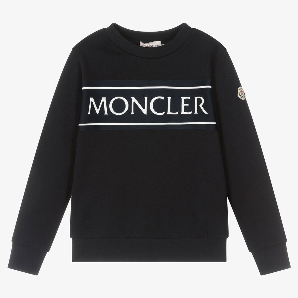 Moncler Enfant - Navy Blue Cotton Sweatshirt | Childrensalon