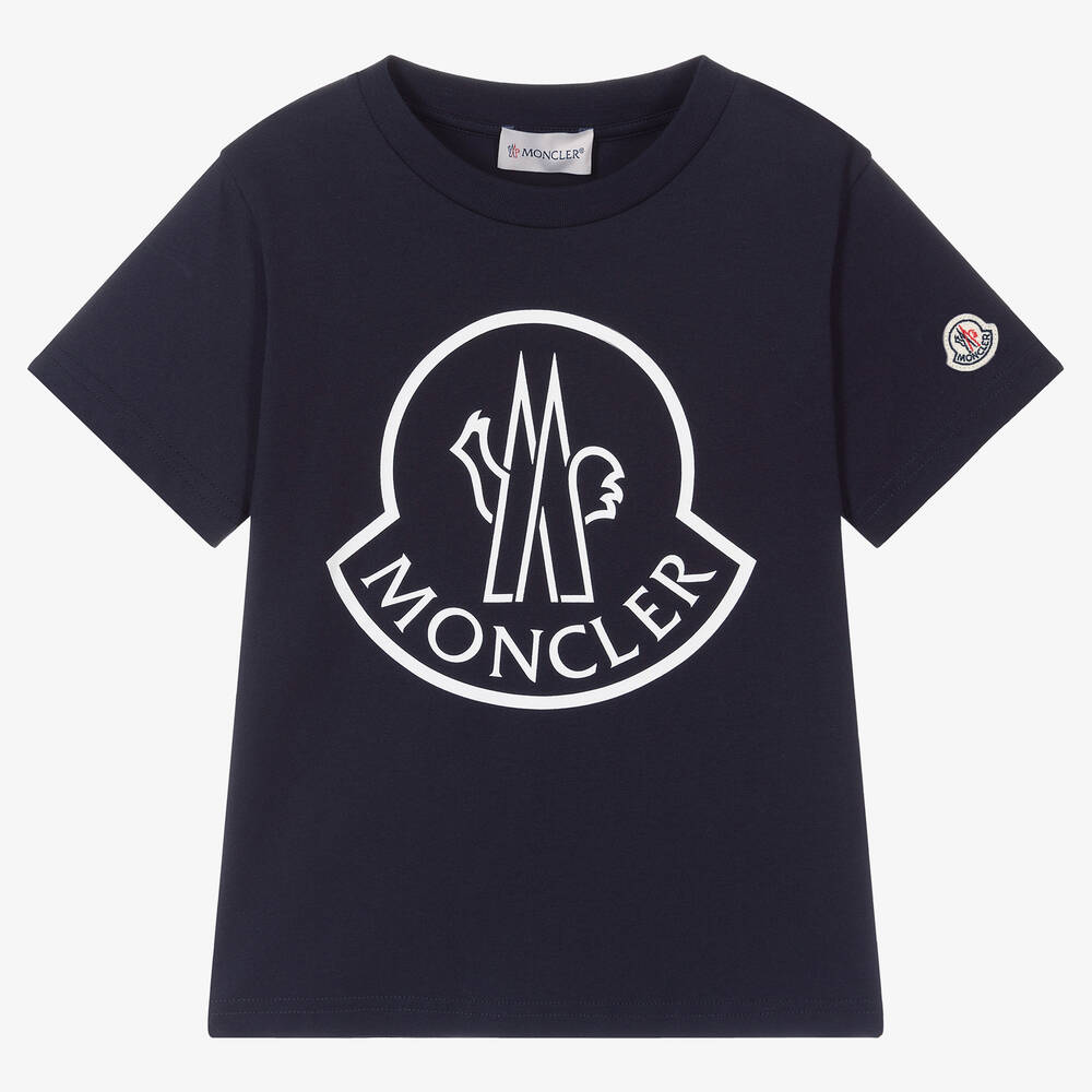 Moncler Enfant - Navy Blue Cotton T-Shirt | Childrensalon