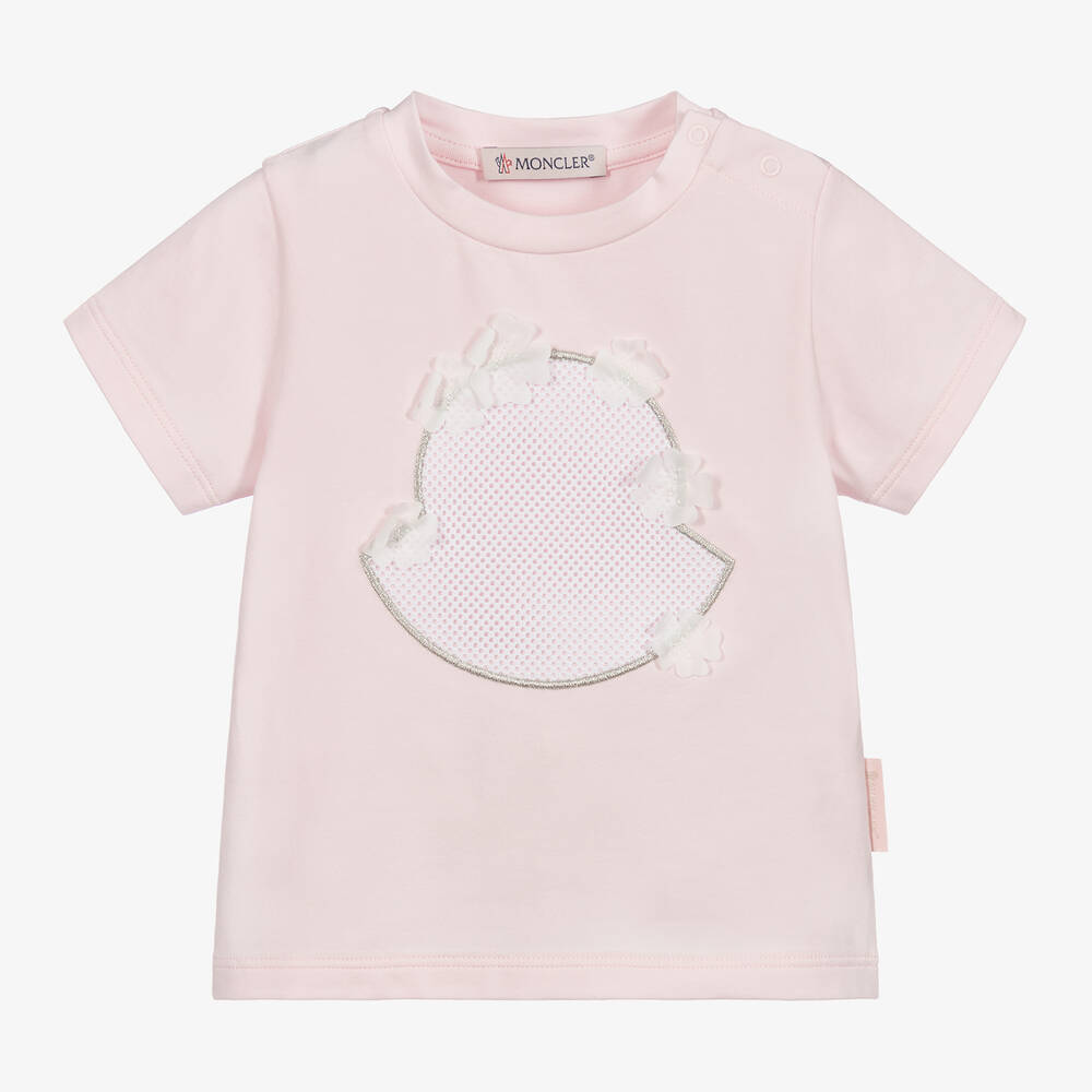 Moncler Enfant - Розовая футболка для малышей | Childrensalon