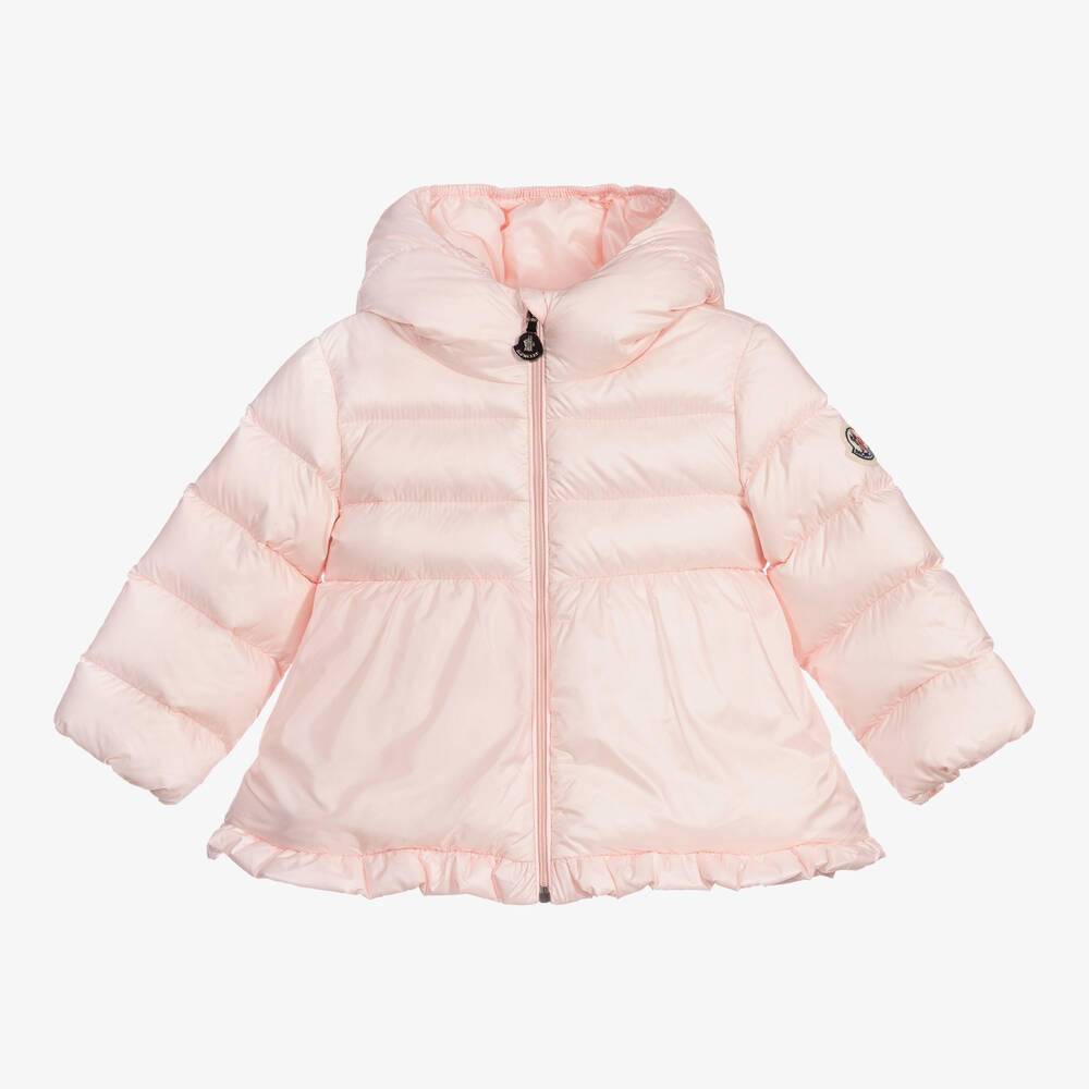 Moncler Enfant - Abrigo acolchado rosa con relleno de plumón | Childrensalon