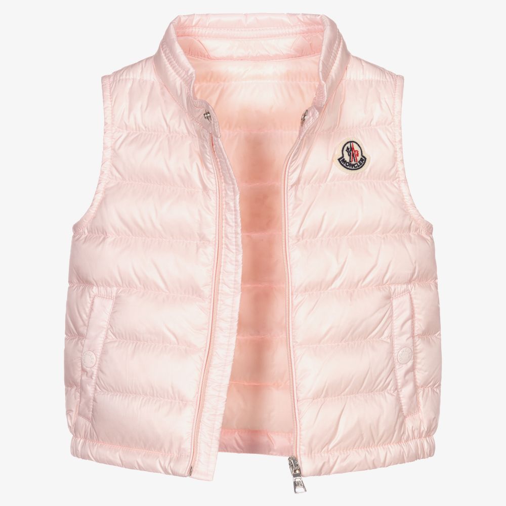 moncler pink vest womens