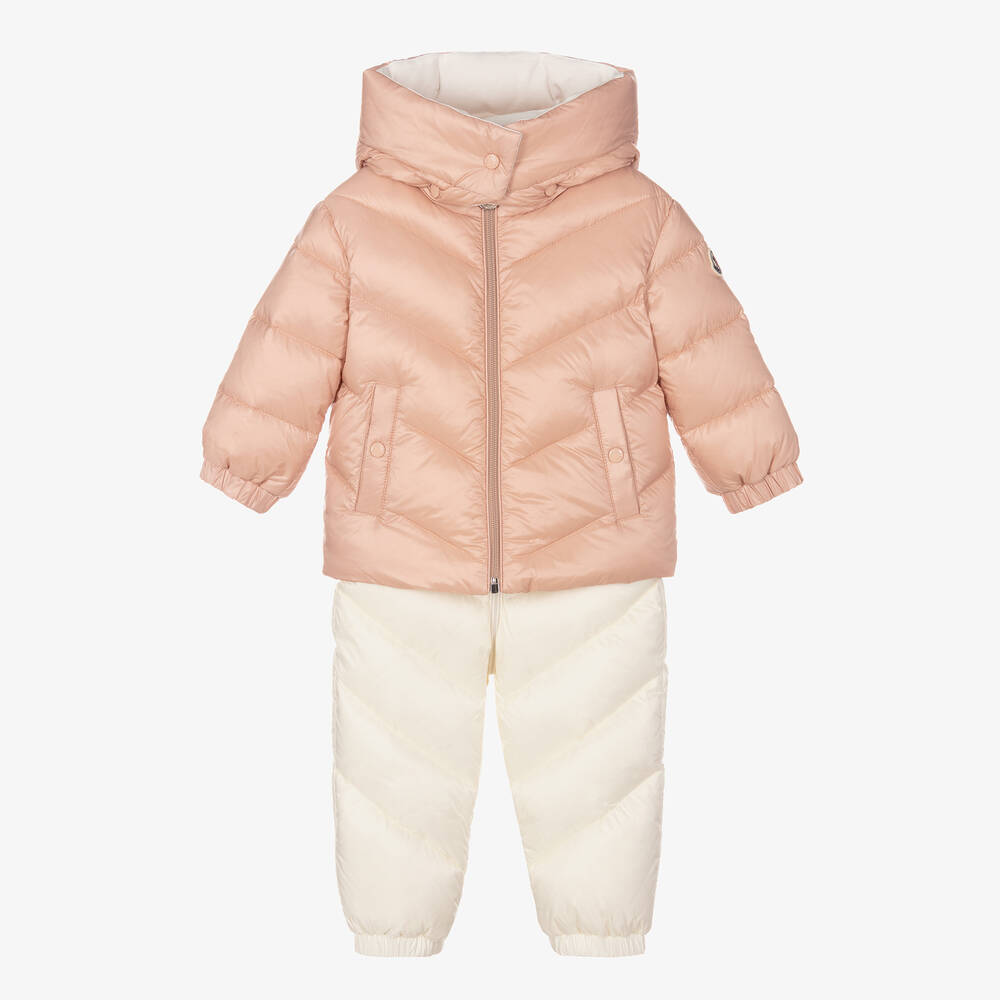 Moncler Enfant - Pink & Ivory 2 Piece Snowsuit | Childrensalon