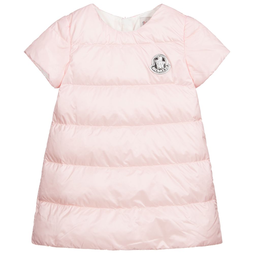Moncler Enfant - Robe matelassée rose en duvet | Childrensalon