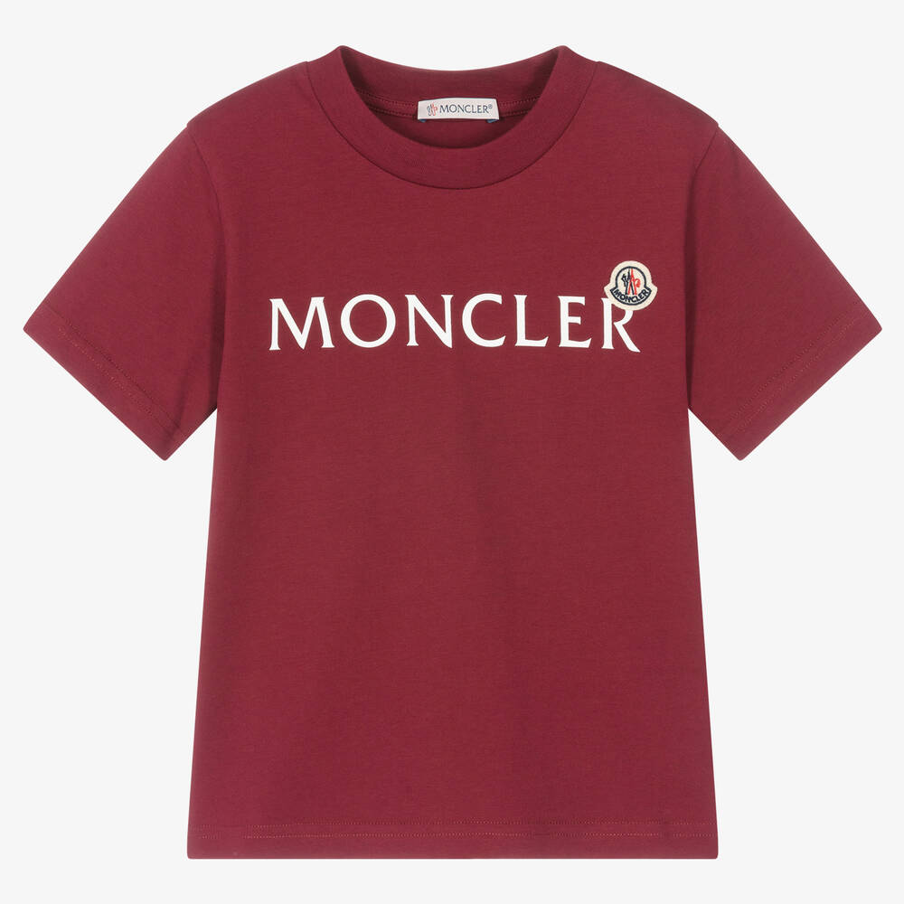 Moncler Enfant - Red Cotton Logo T-Shirt | Childrensalon