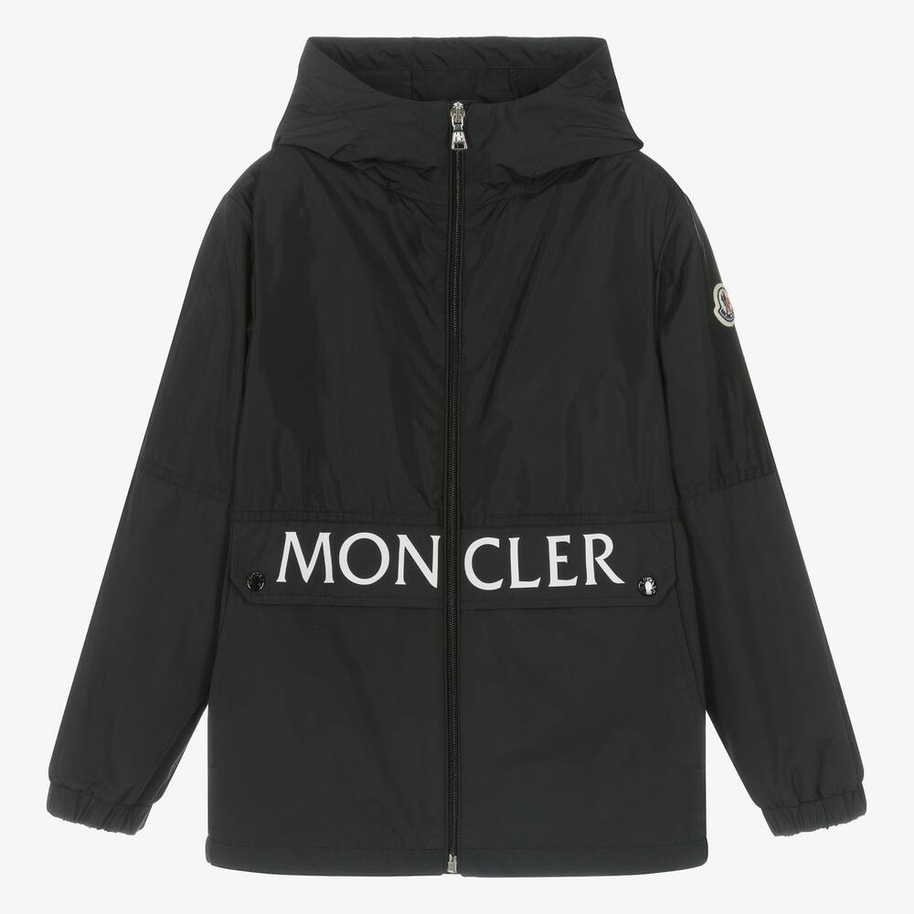 Moncler Enfant - Teen Boys Black Hooded Joly Jacket | Childrensalon
