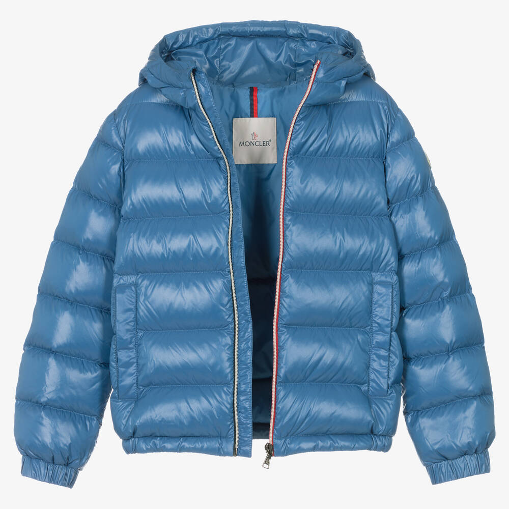Moncler Enfant - Teen Boys Blue Aubert Down Puffer Jacket | Childrensalon