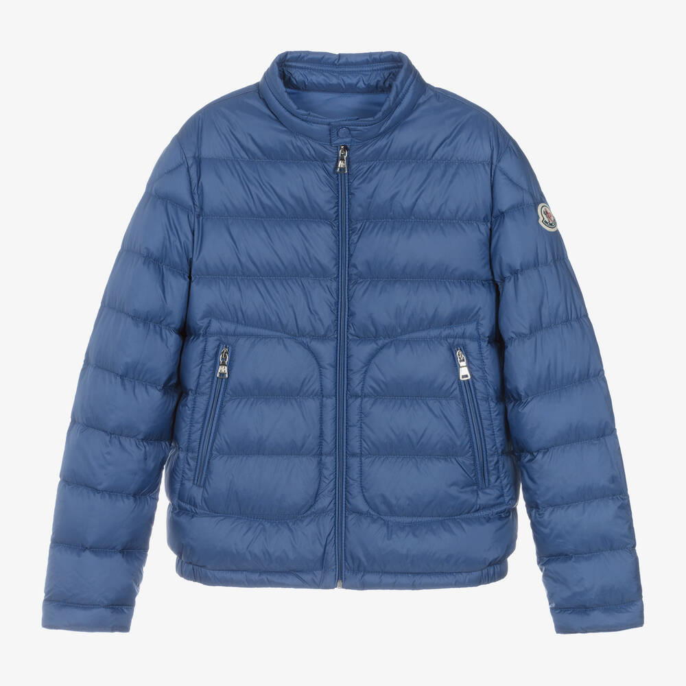 Moncler Enfant - Teen Boys Blue Down Padded Acorus Jacket | Childrensalon