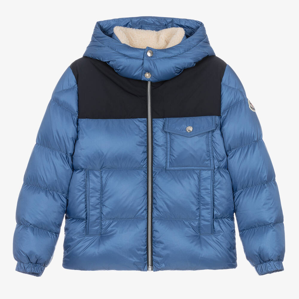 Moncler Enfant - Teen Boys Blue Eduard Down Puffer Jacket | Childrensalon