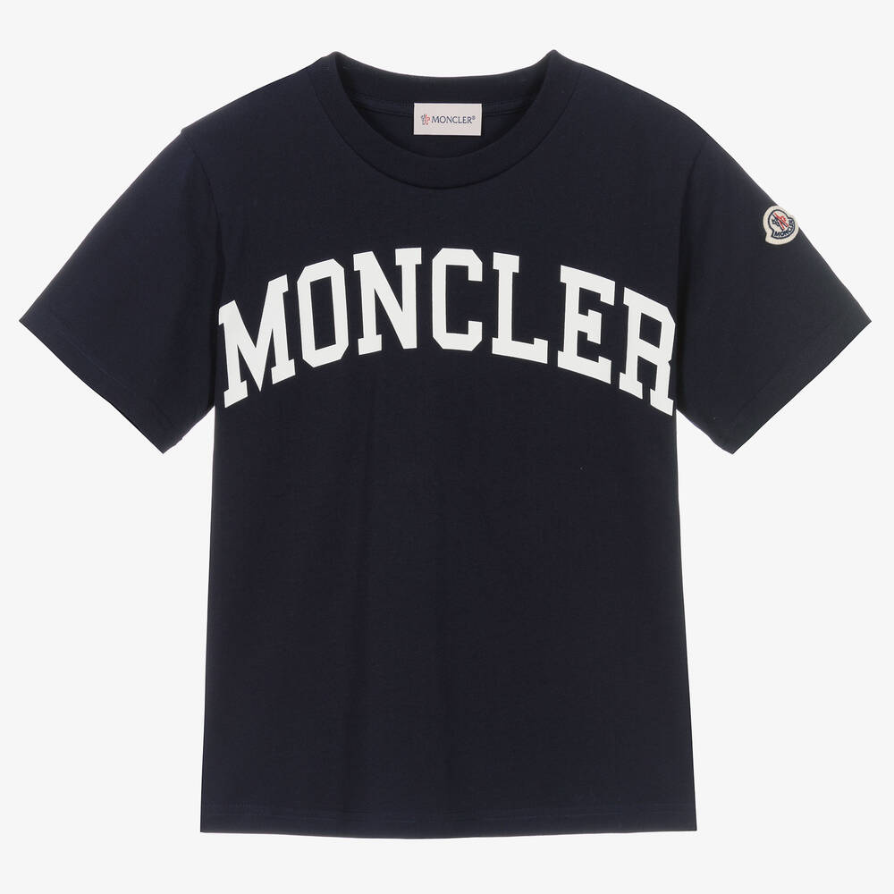 Moncler Enfant - Синяя футболка варсити для мальчиков-подростков  | Childrensalon